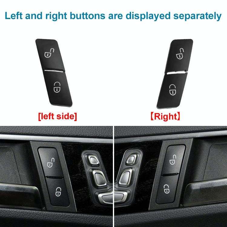 Car Left Side Door Lock Switch Buttons 2049058402 for Mercedes-Benz W204, Left Driving (Black)