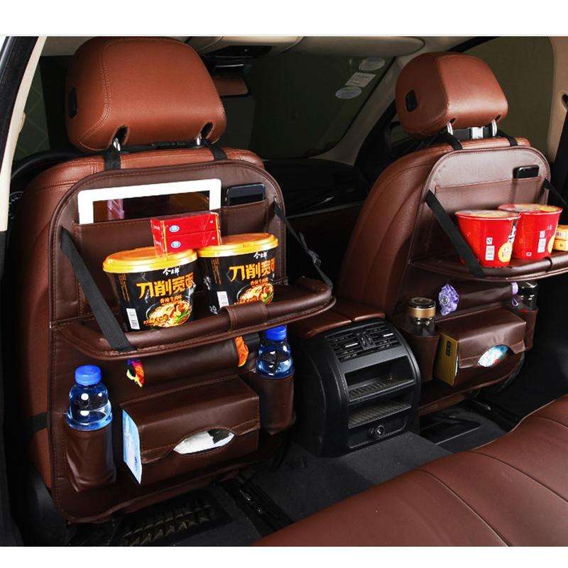 Multifunction Car Seat Pockets Folding Storage Bag (Coffee)