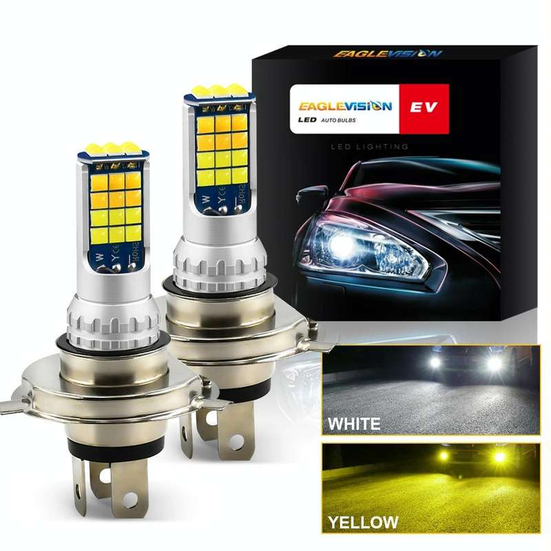 2 PCS V6 H4 DC9-36V 30W 3000LM IP65 Car LED Double Color Fog Light with 30LEDs SMD-2525 Lamp