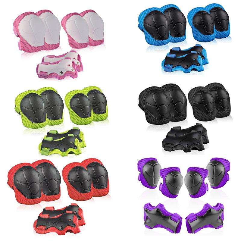DD-610 6 In 1 Children Riding Sports Protective Gear Set(Purple)