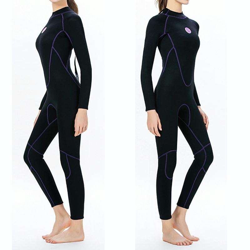 SLINX 1714 3mm Neoprene Super Elastic Warm Long-sleeved Full Body One-piece Wetsuit for Women, Si...