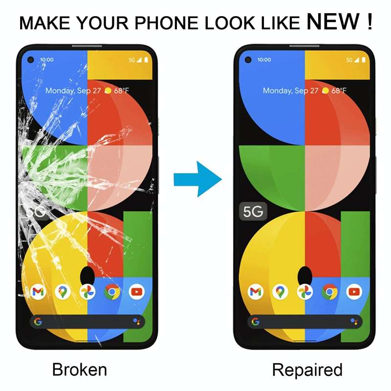 For Google Pixel 5a 5G Front Screen Outer Glass Lens with OCA Optically Clear Adhesive