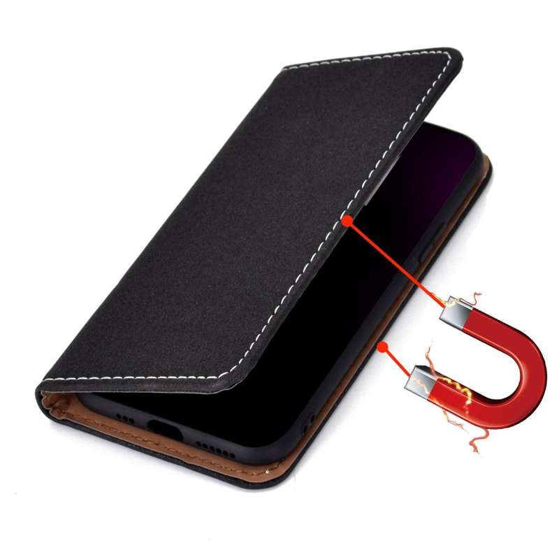 For Galaxy A30 Solid Color Magnetic Horizontal Flip Leather Case with Card Slot & Holder(Black)