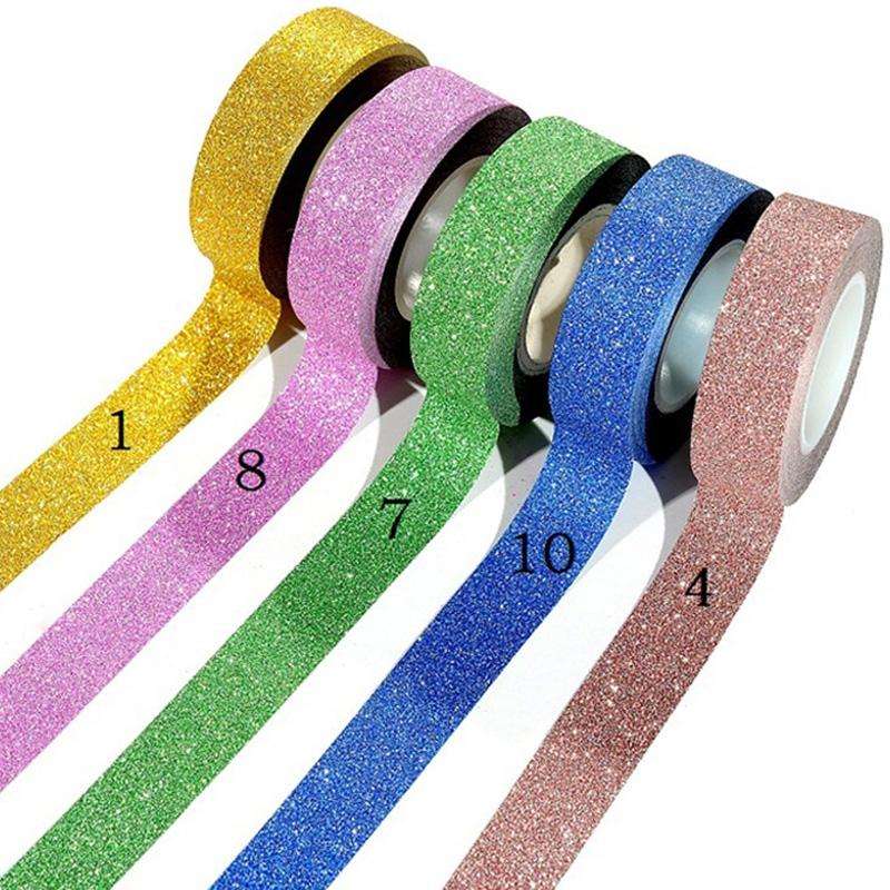 Flash Washi Sticky Paper Tape Label DIY Decorative Tape, Length: 10m( Jasper)