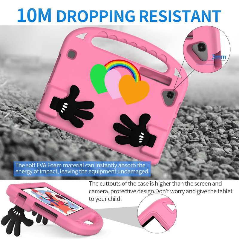 For Samsung Galaxy Tab A9 Love Small Palm Holder EVA Tablet Case(Pink)