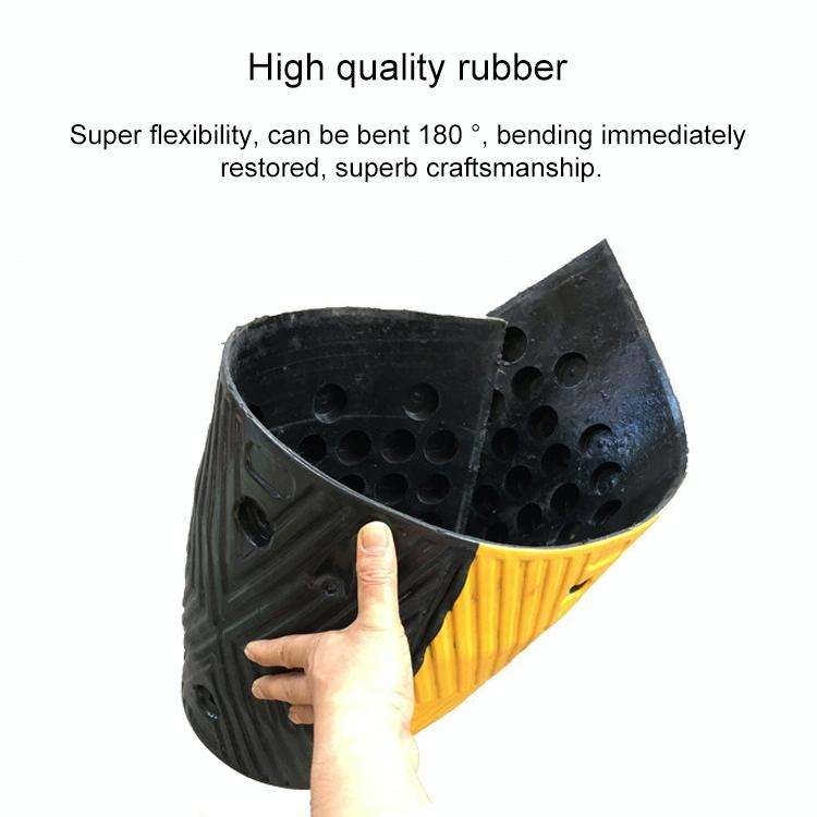 Trapezoidal Two-in-one Herringbone Rubber Speed Bump, Size: 50x35x5cm