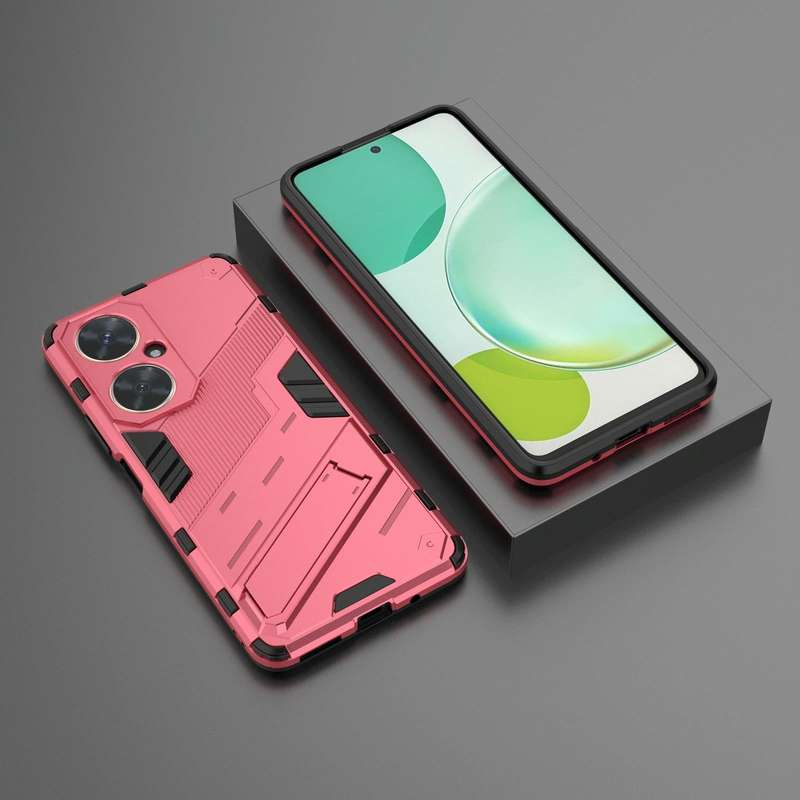 For Huawei nova 11i 4G Punk Armor 2 in 1 PC + TPU Phone Case with Holder(Light Red)