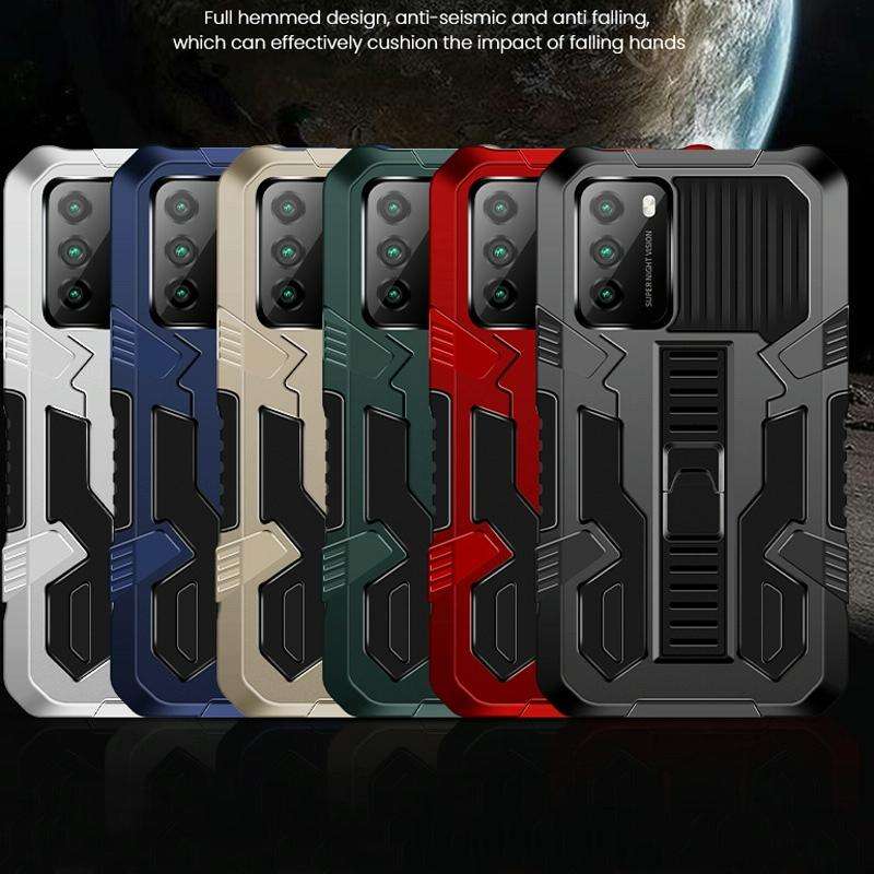 For Xiaomi Poco M3 Vanguard Warrior All Inclusive Double-color Shockproof TPU + PC Protective Cas...