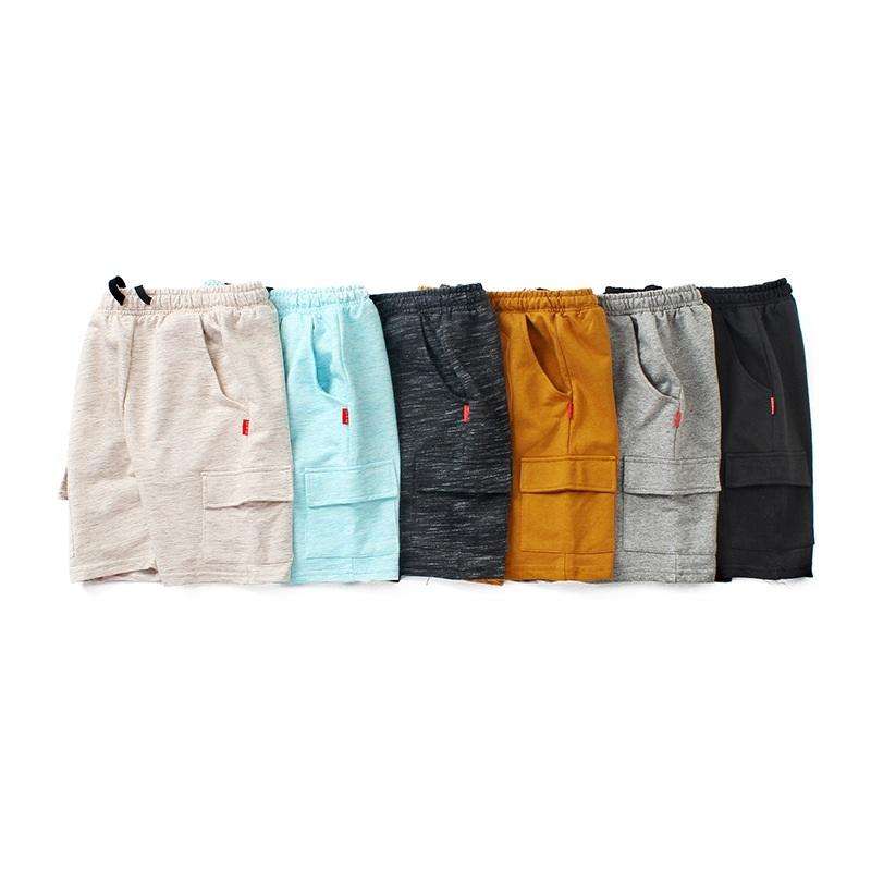 Boys Cotton Casual Overalls Shorts (Color:Iron Grey Size:150cm)