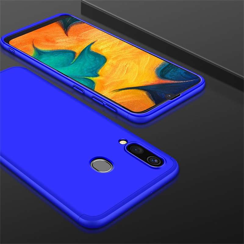 GKK Three Stage Splicing Full Coverage PC Case for Galaxy A20 / A30(Blue)