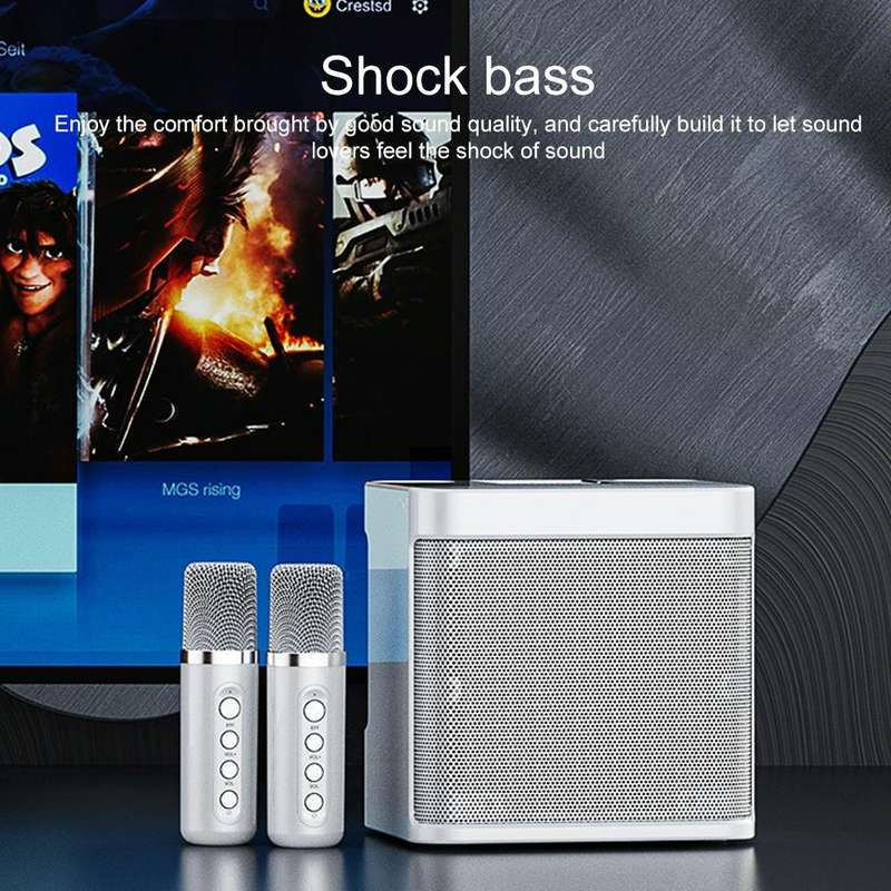 YS-203 Bluetooth Karaoke Speaker Wireless Microphone(Black)