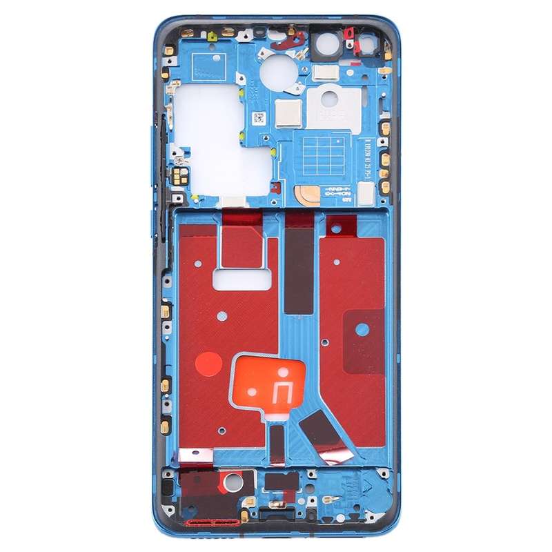 Original Middle Frame Bezel Plate with Side Keys for Huawei P40 Pro(Blue)