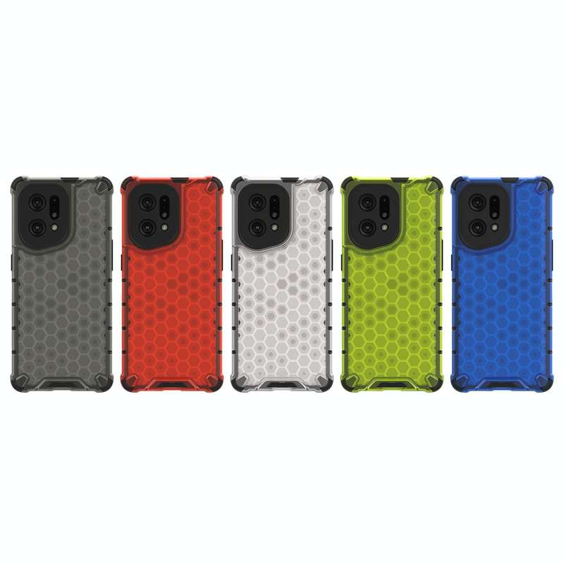 For OPPO Find X5 Shockproof Honeycomb PC + TPU Phone Case(Black)