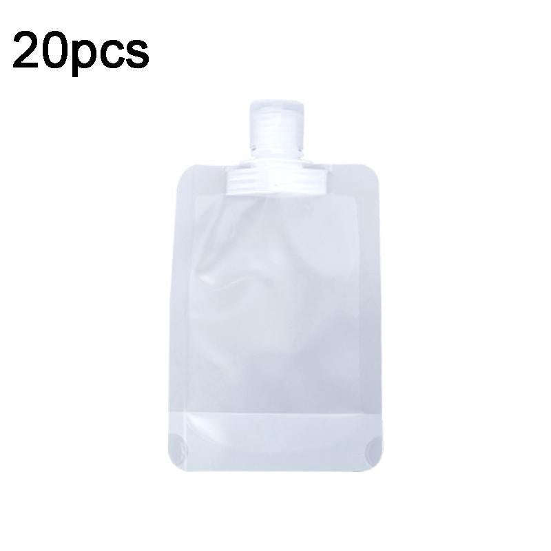 20pcs Travel Refillable Empty Squeeze Pouch Lotion Shampoo Squeezable Bags, Spec: 100ml