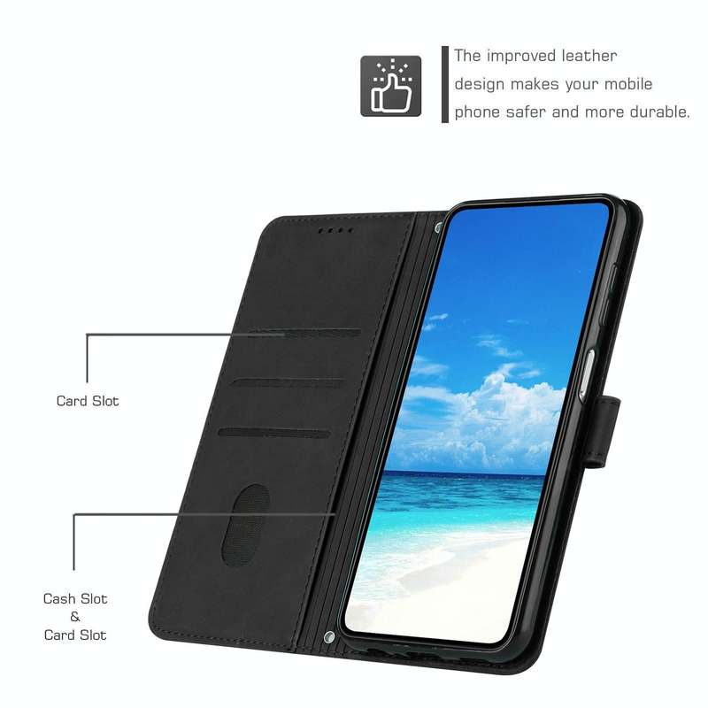 For Tecno Camon 17 Pro/Camon 17P Skin Feel Heart Pattern Leather Phone Case(Black)