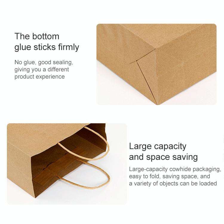 10 PCS Elegant Kraft Paper Bag With Handles for Wedding/Birthday Party/Jewelry/Clothes, Size:16x2...
