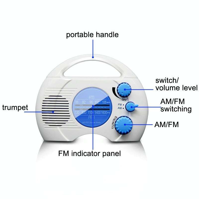 SY-910 AM/FM Two Waves Radio IPX4 Waterproof Portable Radio