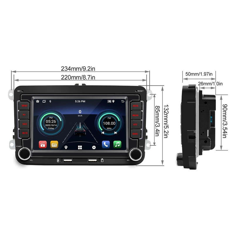 S9070 For Volkswagen 7 inch Portable Car MP5 Player Support CarPlay / Android Auto, Specification...