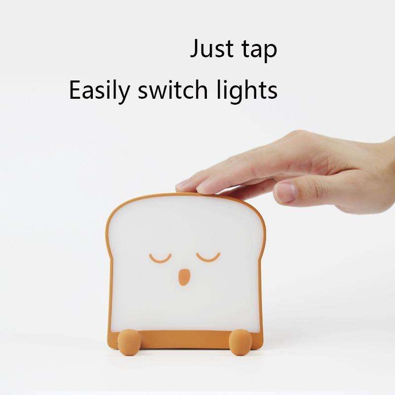 F-L-01 Toast Bread Night Light With Mobile Phone Holder Children Bedroom Timing Sleep Light(Playful)