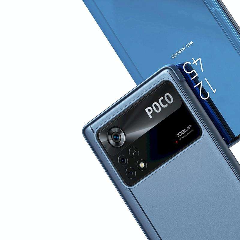 For Xiaomi Poco X4 Pro 5G Plated Mirror Horizontal Flip Leather Case with Holder(Gold)