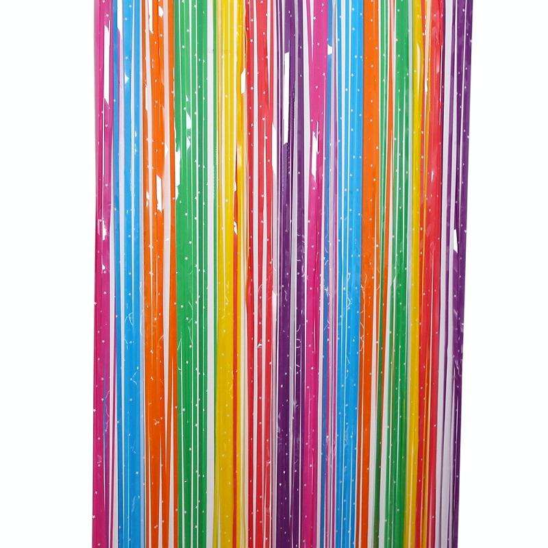 1x2.5M Splicing Color Rain Curtain Birthday Party Surprise Arrangement Props(Star)