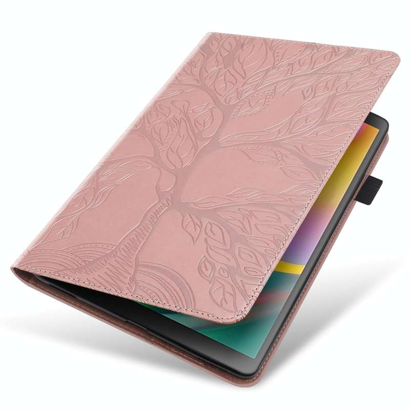 For OPPO Pad Air Life Tree Series Horizontal Flip Leather Tablet Case(Rose Gold)