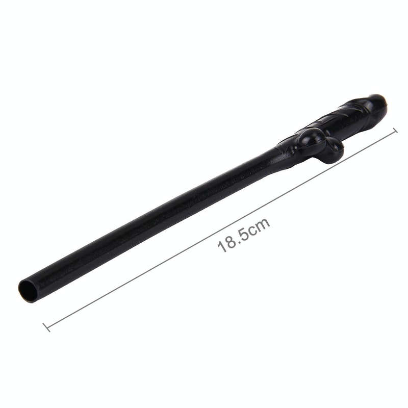 10 PCS Dicky Sipping Straw, Length: about 19cm(Black)