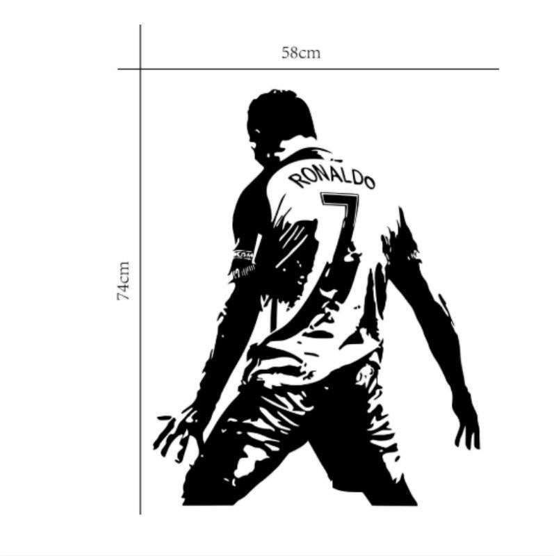 Football Player Action Silhouette Student Dormitory Bedroom Decoration Wall Sticker, Size:Medium ...