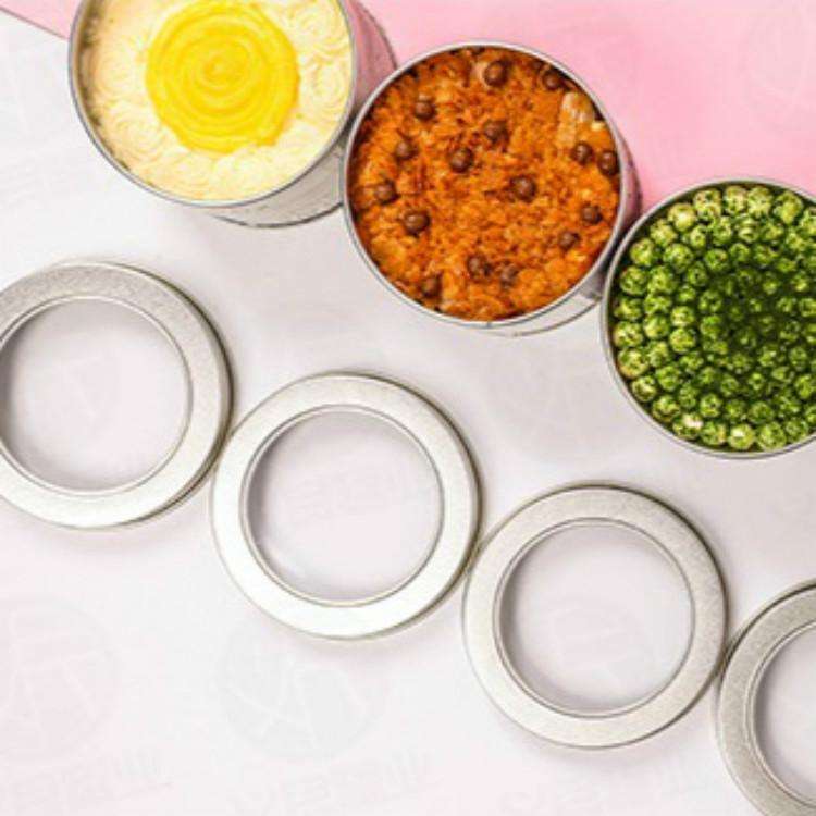 Deep Round Skylight Transparent Window Top Cover Tin Box Food Tea Can Baking Cake Box, Size:9cm x...