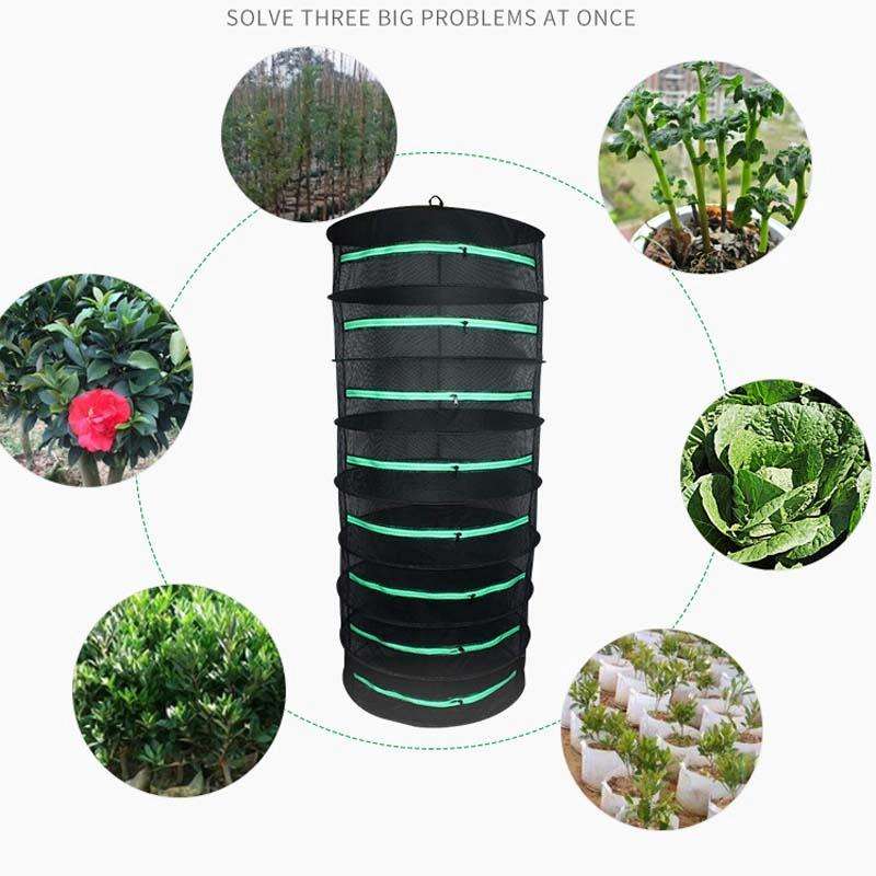 Hanging Herbal Drying Net Foldable Drying Rack Closed Zipper Plant Drying Net, Specification: 60c...