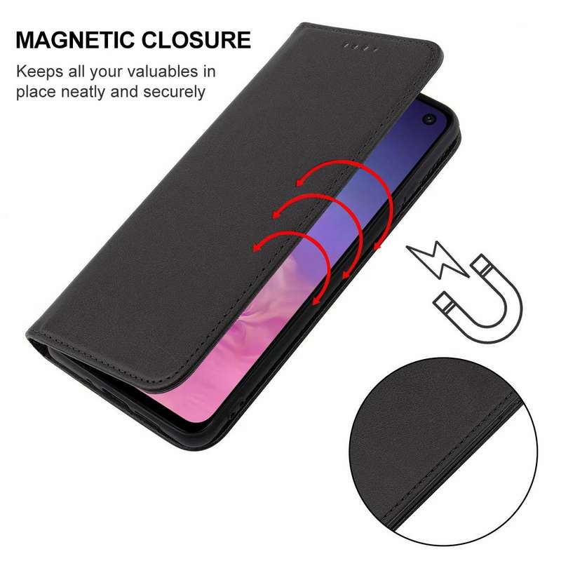For Samsung Galaxy S10e Magnetic Closure Leather Phone Case(Black)