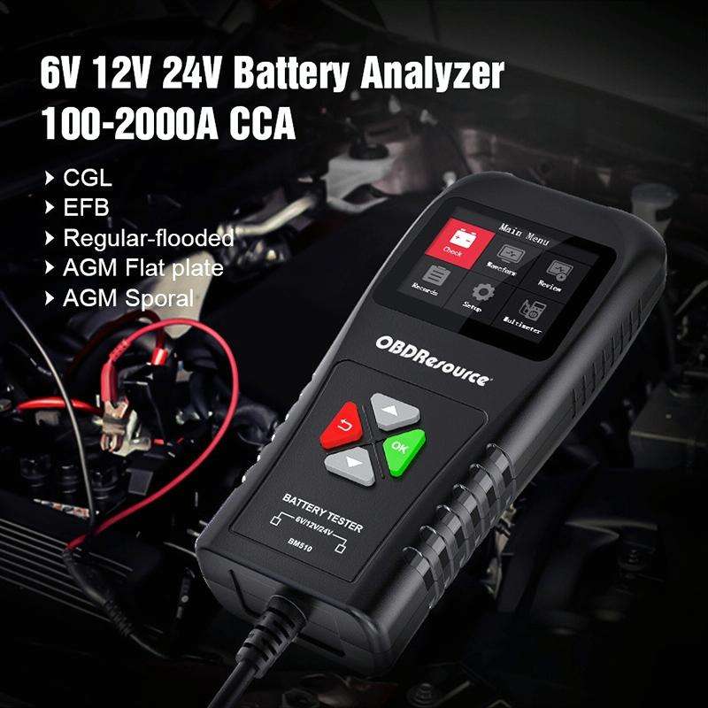 BM510 Car 6V / 12V / 24V Battery Tester Analyzer