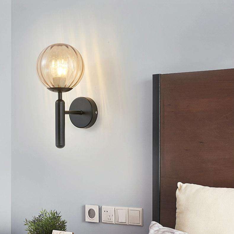 6102 Round Glass LED Wall Light Hotel Bedroom Bedside Living Room, Power source: 5W White Light(C...