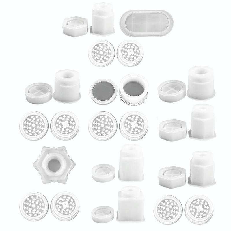 DIY Crystal Epoxy Silicone Mold Combination Set, Shape: Circular Bottle+Grinding Device