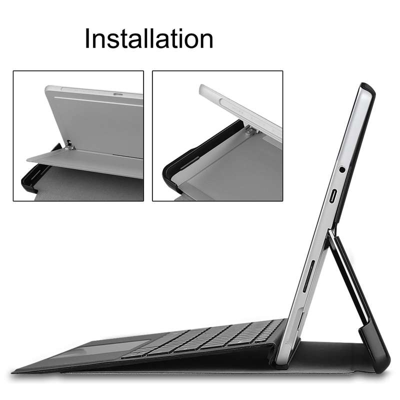 For Microsoft Surface Pro 8 Solid Color Electric Pressed Horizontal Flip Tablet Leather Case with...
