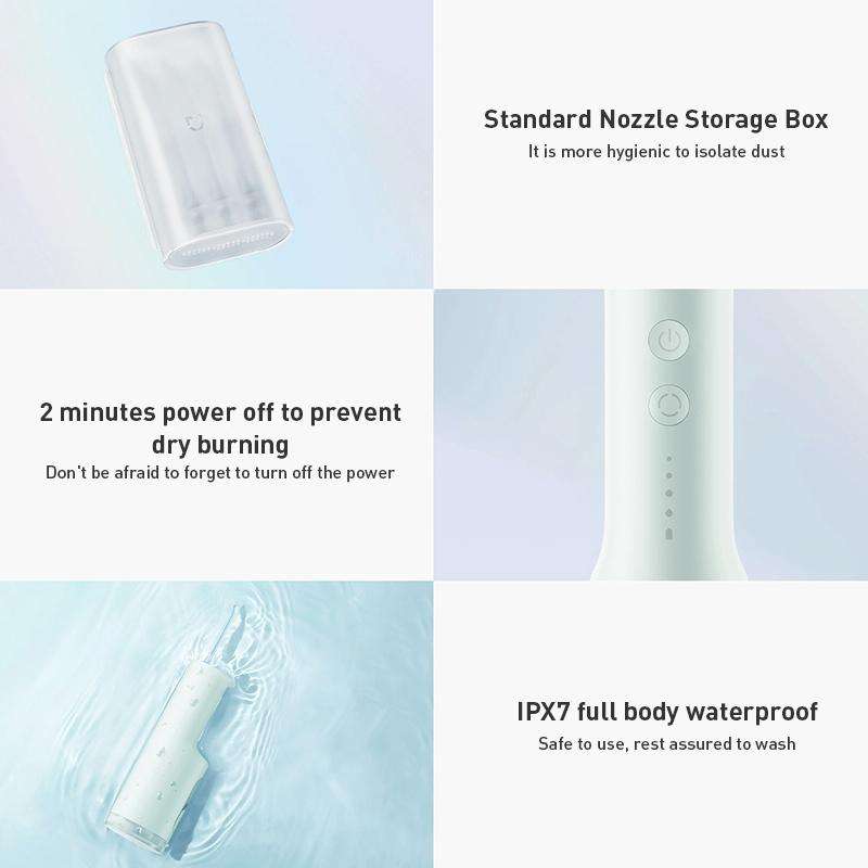 Original Xiaomi Mijia F300 Electric Pulse Oral Irrigator Tooth Cleaner, Capacity : 240mL (Green)