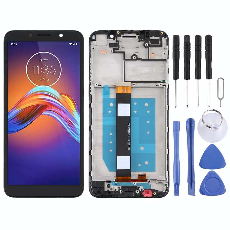TFT LCD Screen for Motorola Moto E6 Play Digitizer Full Assembly with Frame (Black)