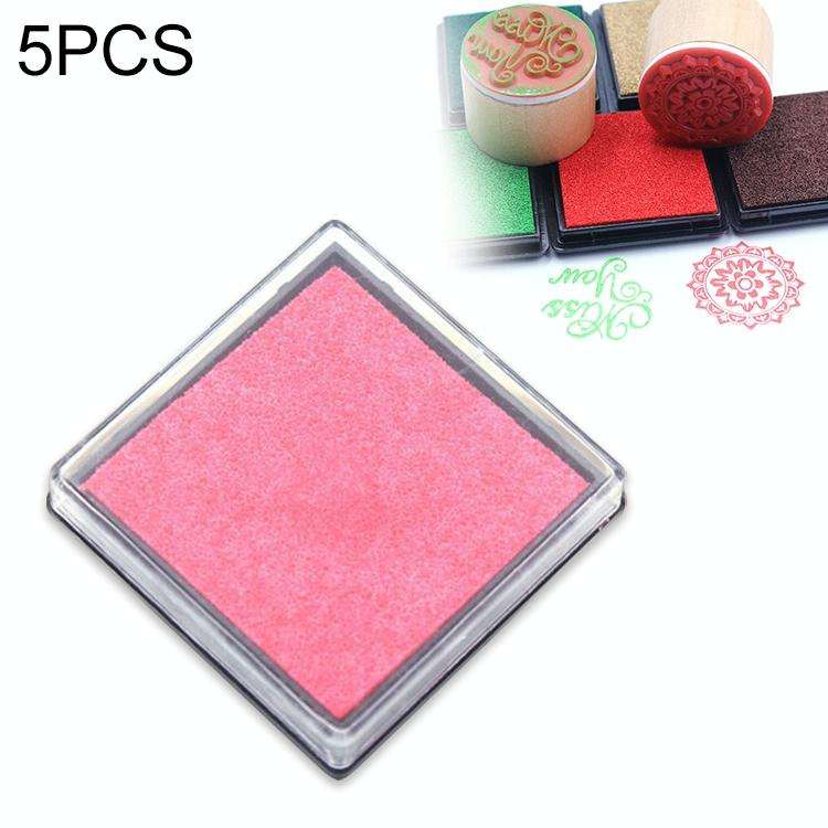 5 PCS Creative Color Ink Pad Small Ink Pad, Size:4x4cm(Pink)