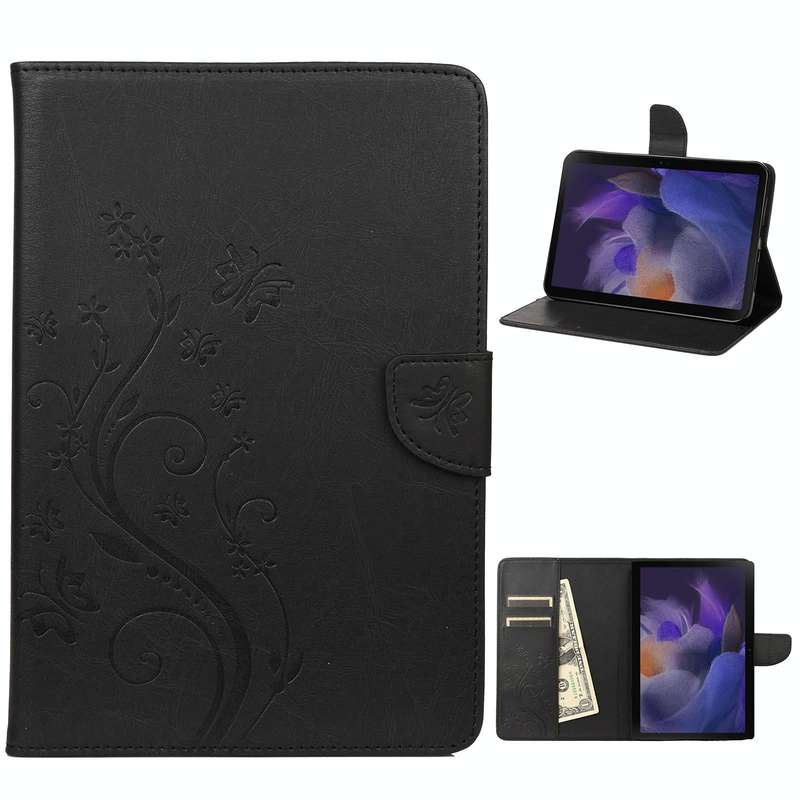 For Samsung Galaxy Tab A8 10.5 2021 X200 / X205 Butterfly Flower Embossing Pattern Leather Tablet...