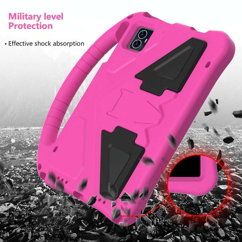 For Blackview Tab 80 10.1 2023 EVA Shockproof Tablet Case with Holder(Rose Red)