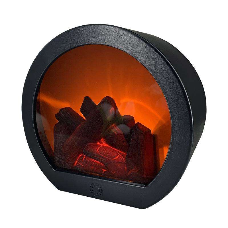 Simulation Flame Touch Switch Fireplace Light Ornaments(Semi-circular)