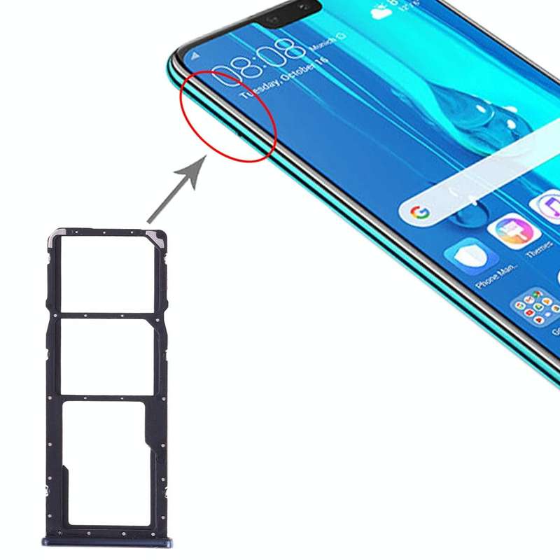 SIM Card Tray + SIM Card Tray + Micro SD Card Tray for Huawei Y9 (2019) (Black)