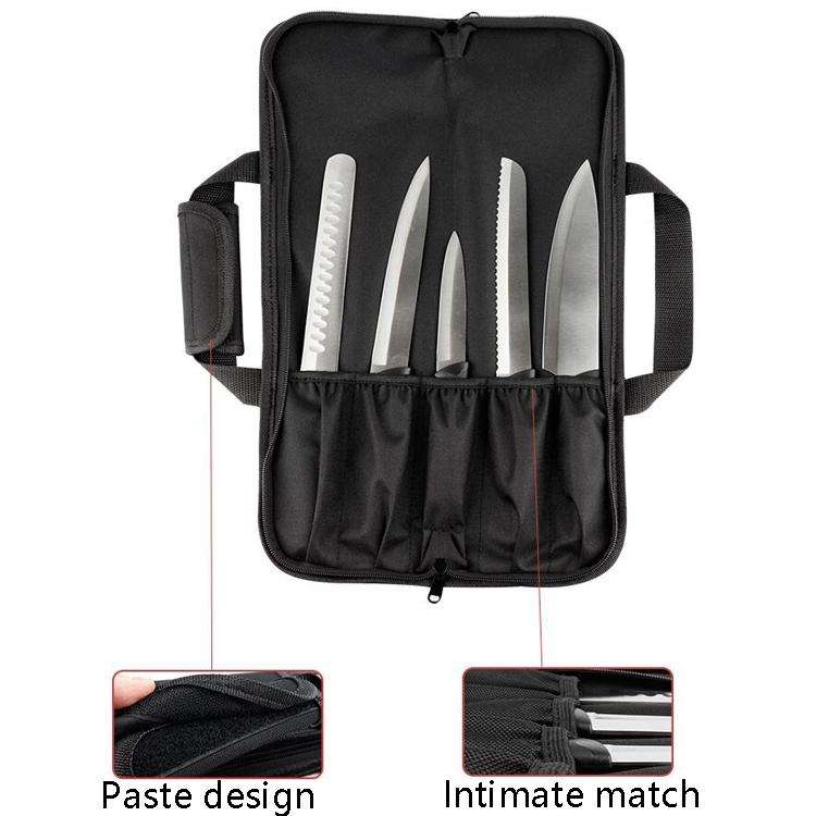 WESSLECO Kitchen Cutter Storage Bag Portable Knife Tool Bag(Red)
