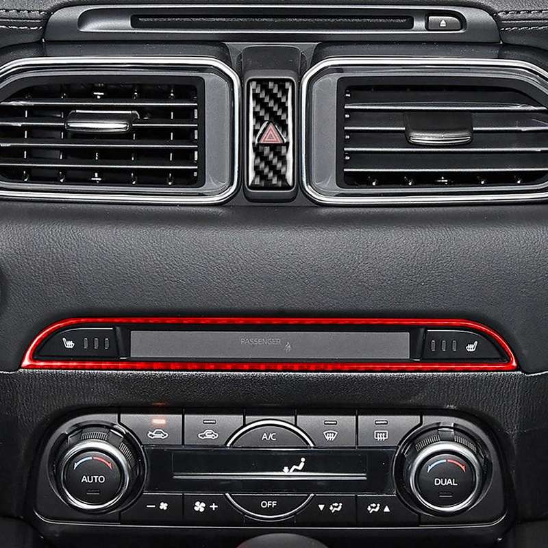 Car Carbon Fiber Central Control Panel Decorative Sticker for Mazda CX-5 2017-2018, Left and Righ...