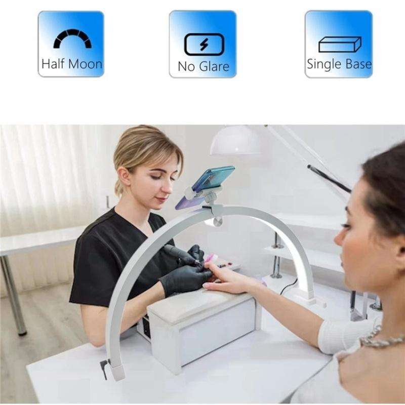 M12X Foldable LED Half Moon Lamp Touch Control Nail Art Lamp, Length: 56cm(UK Plug)