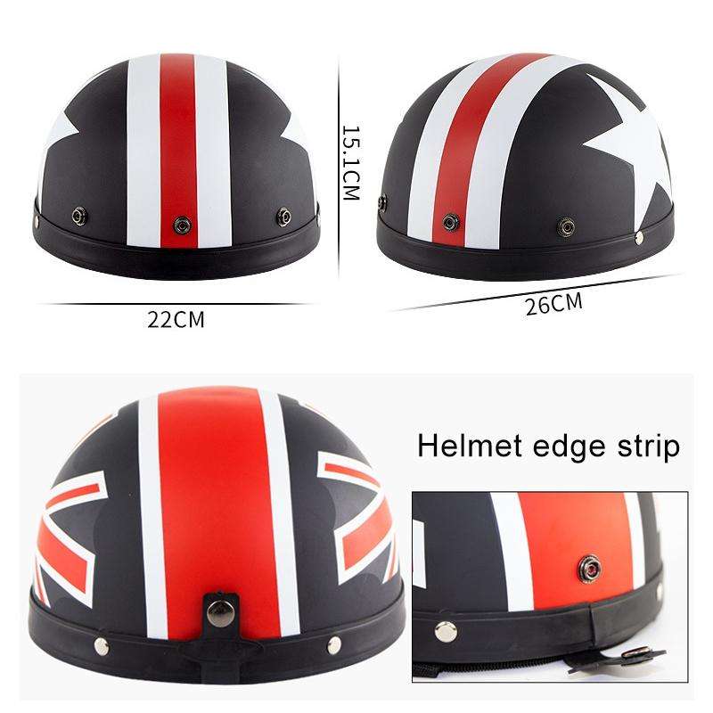 Soman Electromobile Motorcycle Half Face Helmet Retro Harley Helmet with Goggles(Matte Black Fren...