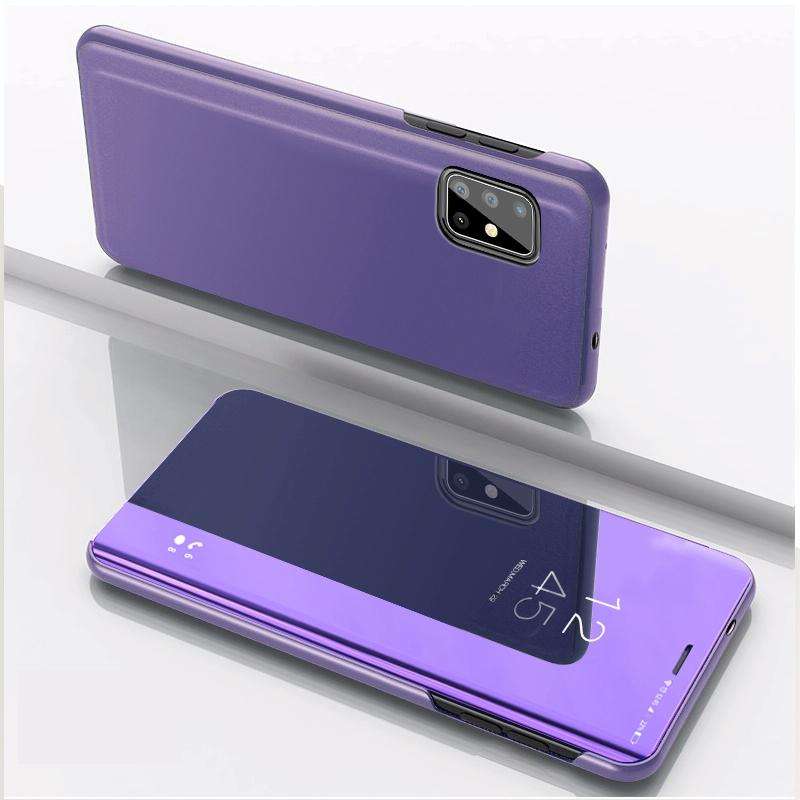 For Galaxy M60S / A81 / Note 10 Lite Plated Mirror Horizontal Flip Leather Case with Holder(Purpl...