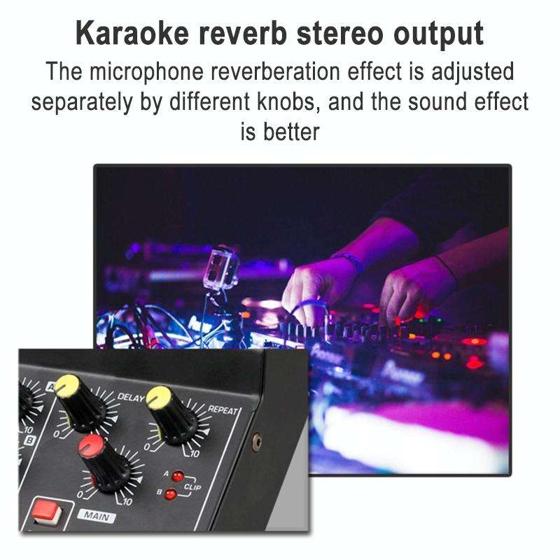 AQA 8-channel Mixer Microphone Effector (Black)