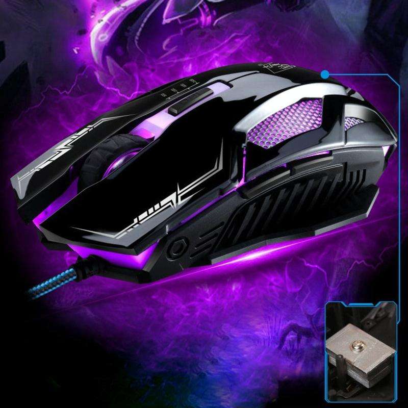 Chasing Leopard V10 USB 6-keys 2400DPI Four-speed Adjustable Steel Mesh Backlight Wired Optical G...