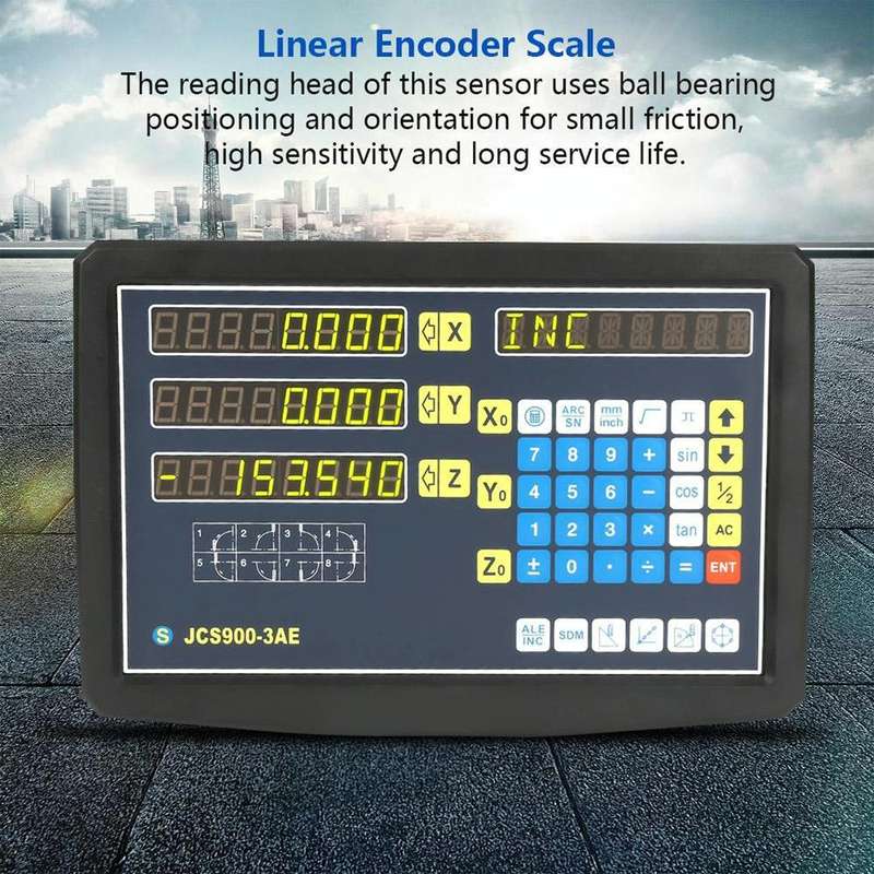 JCS900-3AE Three Axes Digital Readout Display Milling Lathe Machine, EU Plug
